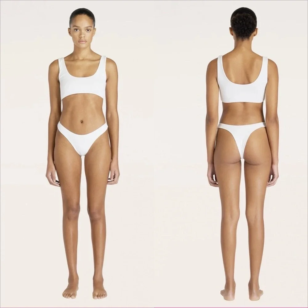 Aexae Magnum Cheeky Bikini Set White Size Small‎ NWT $200